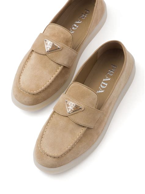 prada suede heeled loafers|prada suede loafers women's.